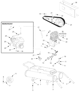 Air-Compressor Parts Diagram and Parts List for EX800301  Campbell Hausfeld Compressor